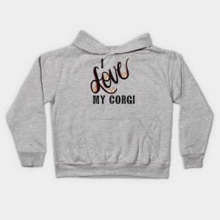 I Love My Corgi Design Kids Hoodie